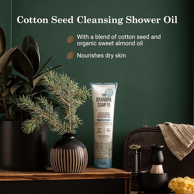 The Grandpa Soap Company Cottonseed Oil Body Wash Cottonseed + Organic Sweet Almond Oils | Clean, Vegan & Cruelty Free Formula | Nourishing Body Soap for Sensitive Skin | 9.5 Fl. Oz. Tube